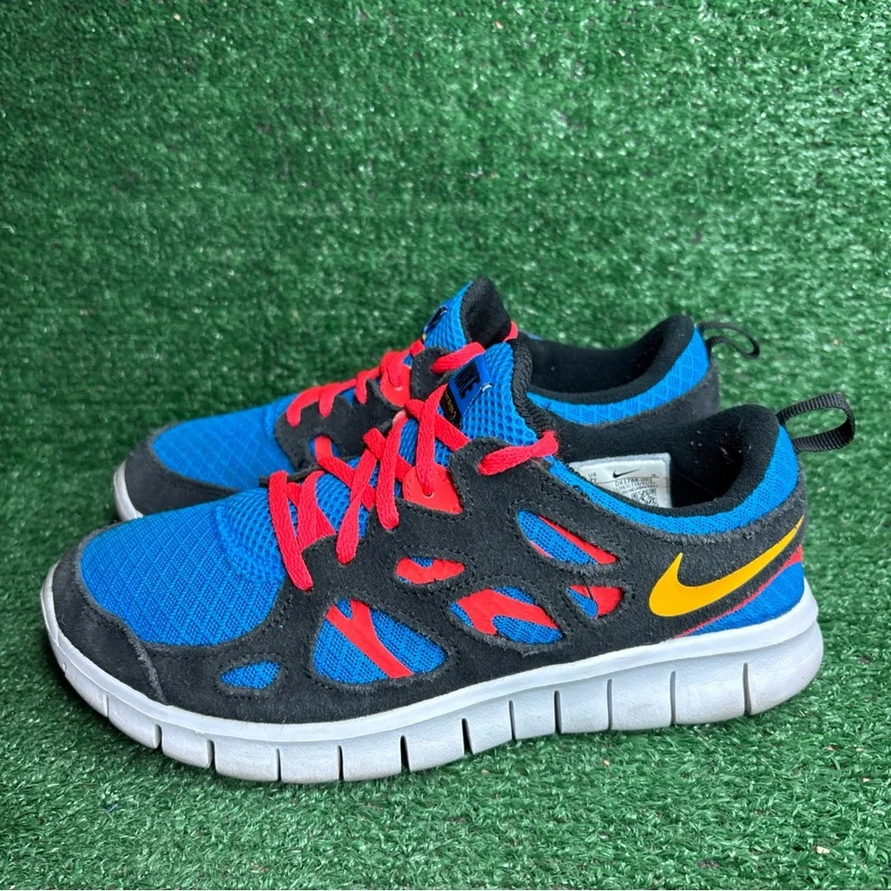 Nike Free Run 2 Blue Red‎ Running Shoes Sneakers Womens Size 8.5 (7Y)